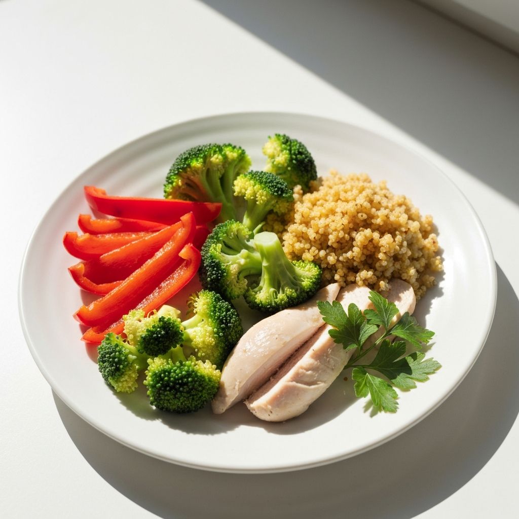 Balanced plate with vegetables and grains